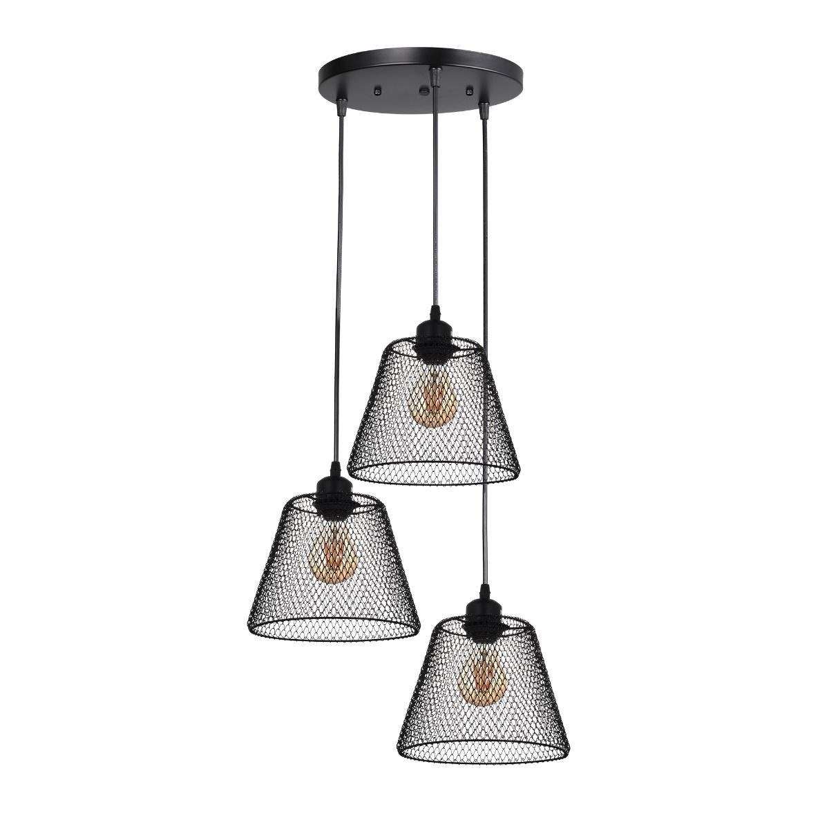 Pendul Loana SP3 R B, 3xE27, negru, Klausen