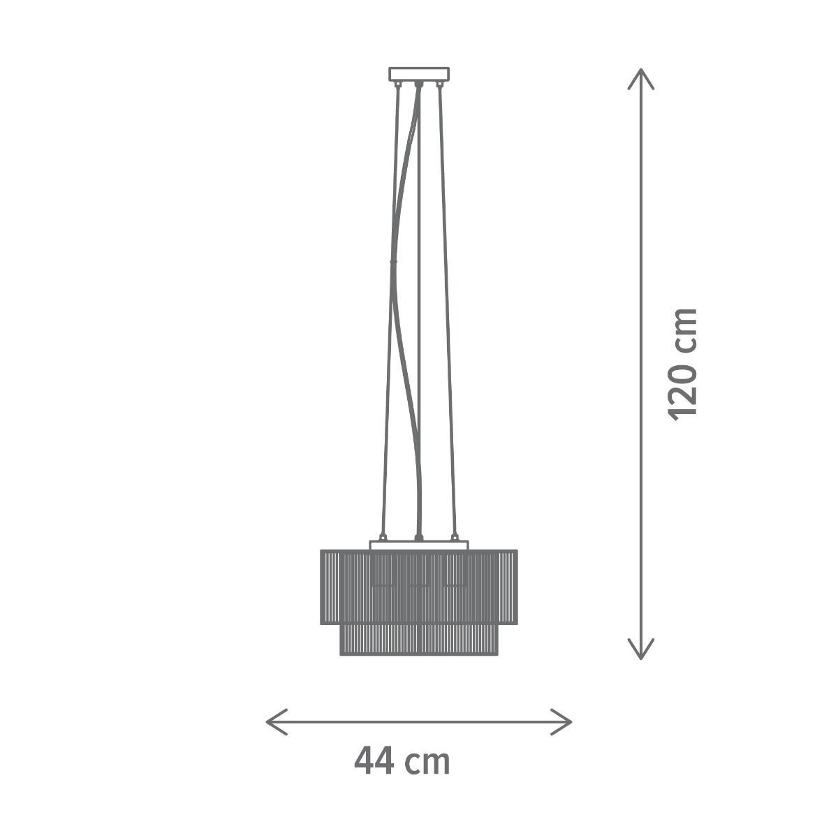 Pendul Organic SP3 R, 3xE27, bej, negru, Klausen