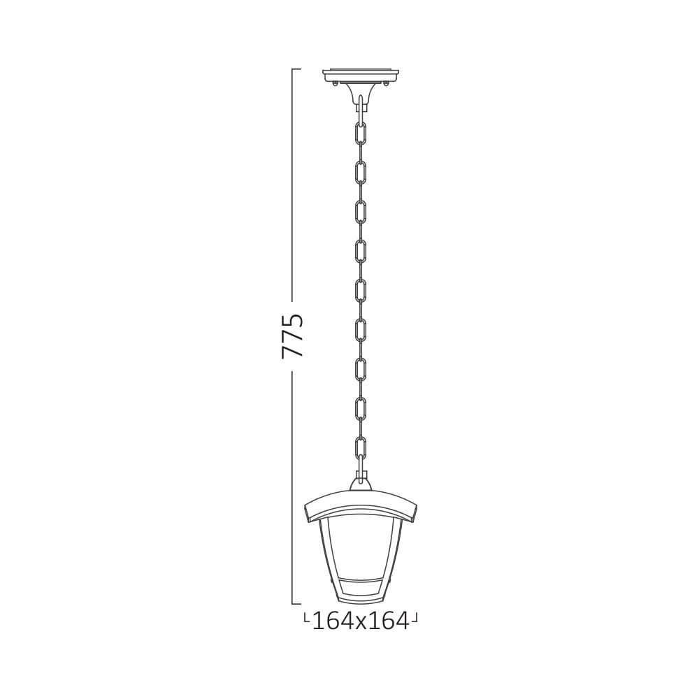 Pendul pentru exterior Berlin, 1 bec, dulie E27, bronz, Braytron