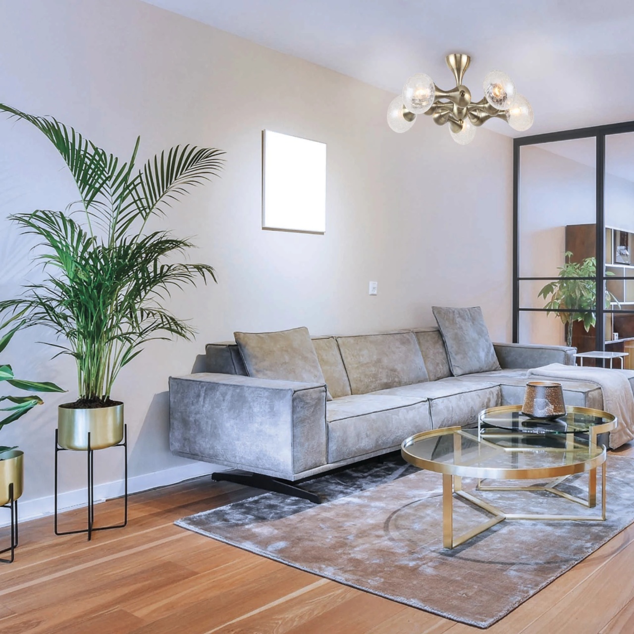 Plafoniera Cyclone KL105000, 5xE14, bronz si transparent, design modern, IP20 - imagine 3