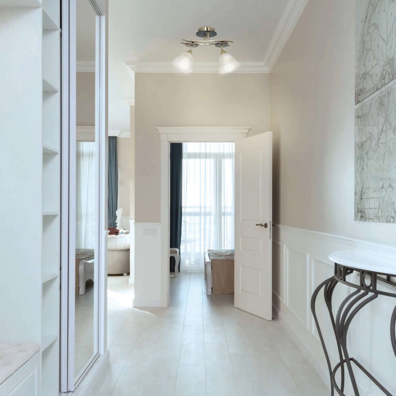 Plafoniera Delhi KL7192, 2xE27, bronz, cires, alb, metal lemn sticla, stil clasic, IP20, Klausen - imagine 6