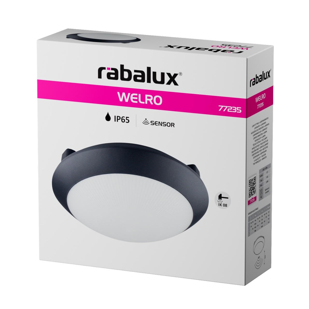 Plafoniera exterior Welro, 1xE27, senzor microunde, IP65, neagra, Rabalux - Imagine 9
