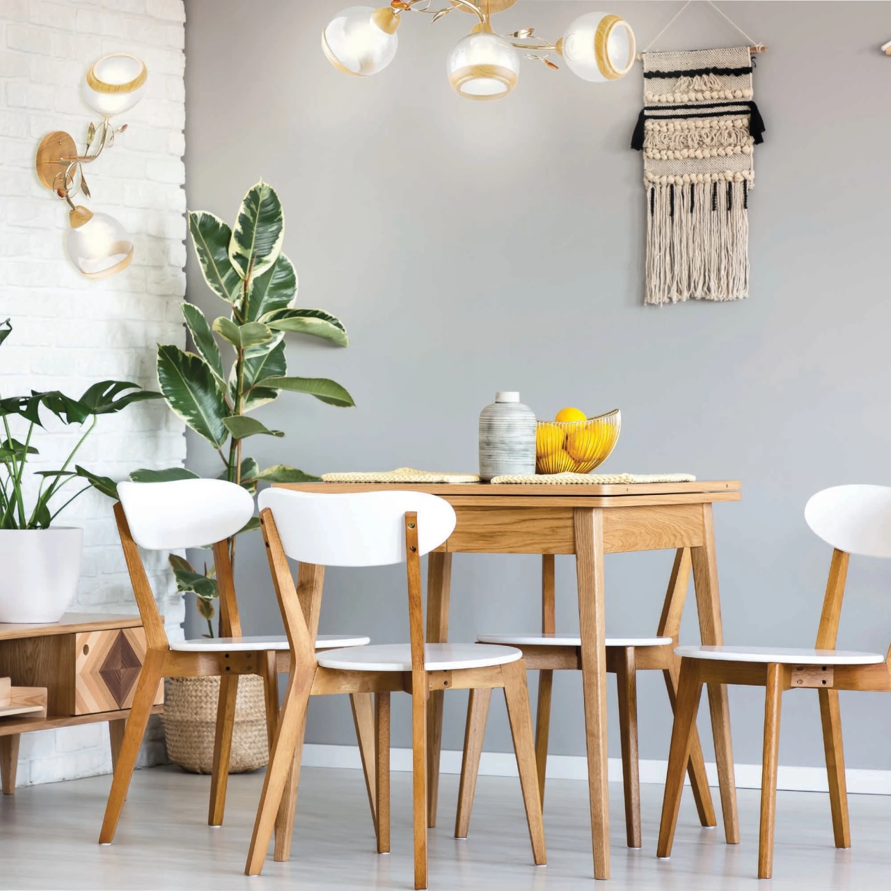 Plafoniera Irma LY-3290, 2xE27, lemn natur si auriu, stil clasic, IP20 - imagine 4