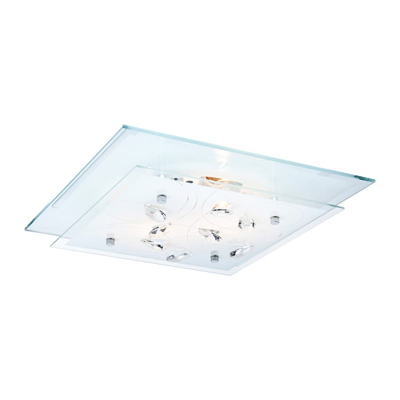 Plafoniera Jasmina 40408-2, 2xE27, crom+transparenta, IP20, Globo Lighting