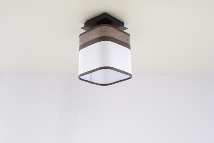 Plafonieră LATTE 1 – metal și material textil, 1×E27, design compact