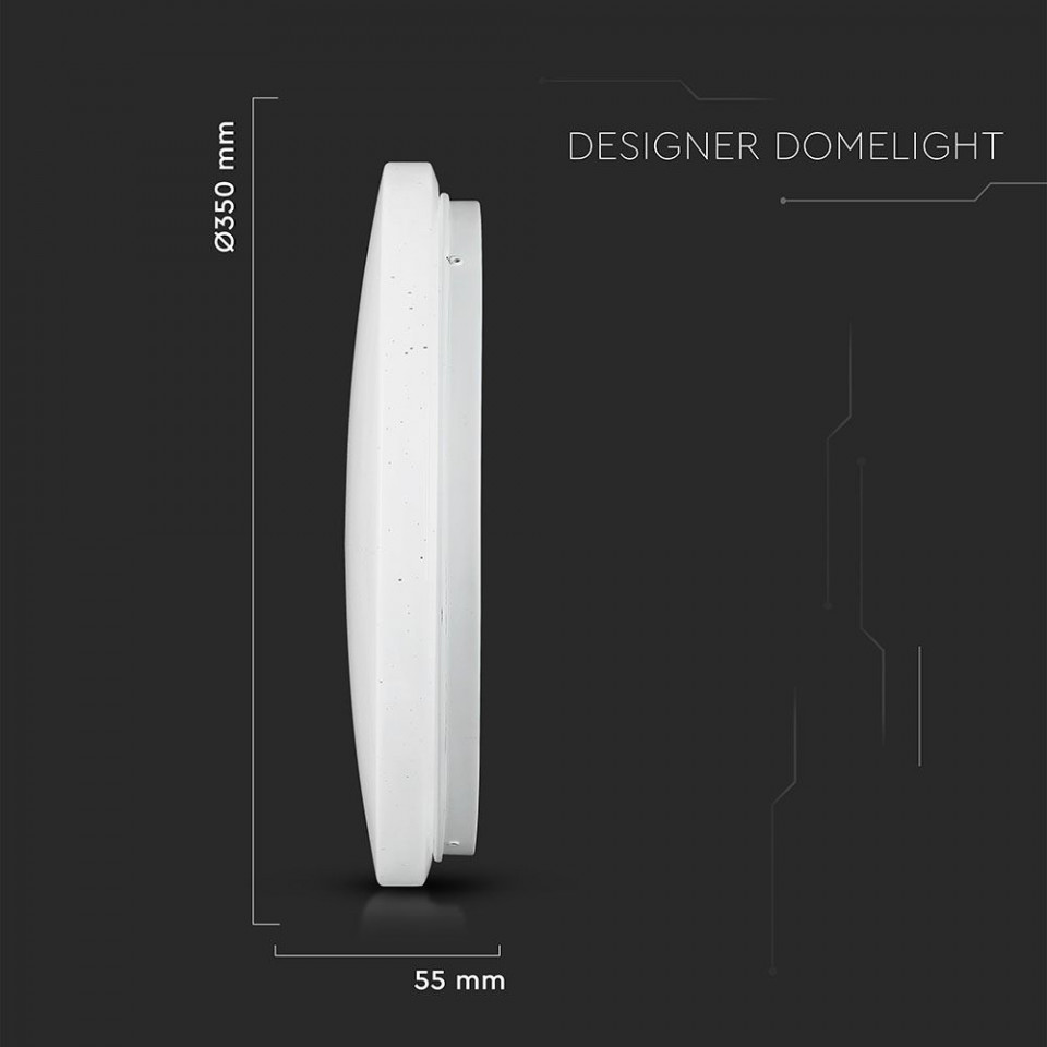 Plafoniera LED Chip Samsung VT-7606, model instelat, 24W, 1440lm, lumina calda+neutra+rece, IP20, alba, V-TAC