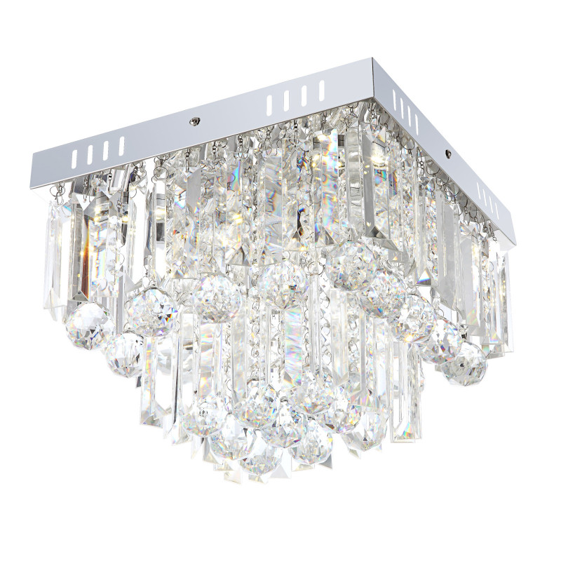 Plafoniera LED Cleo 68594-4A, 3W, 250lm, lumina neutra, IP20, crom+transparenta, Globo Lighting