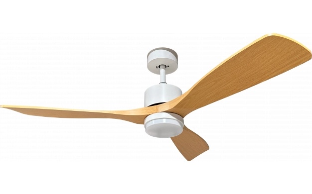 Plafoniera LED cu ventilator Optonica, 18W, lumina calda/neutra/rece (3000-6000K), telecomanda, alb/lemn, IP20