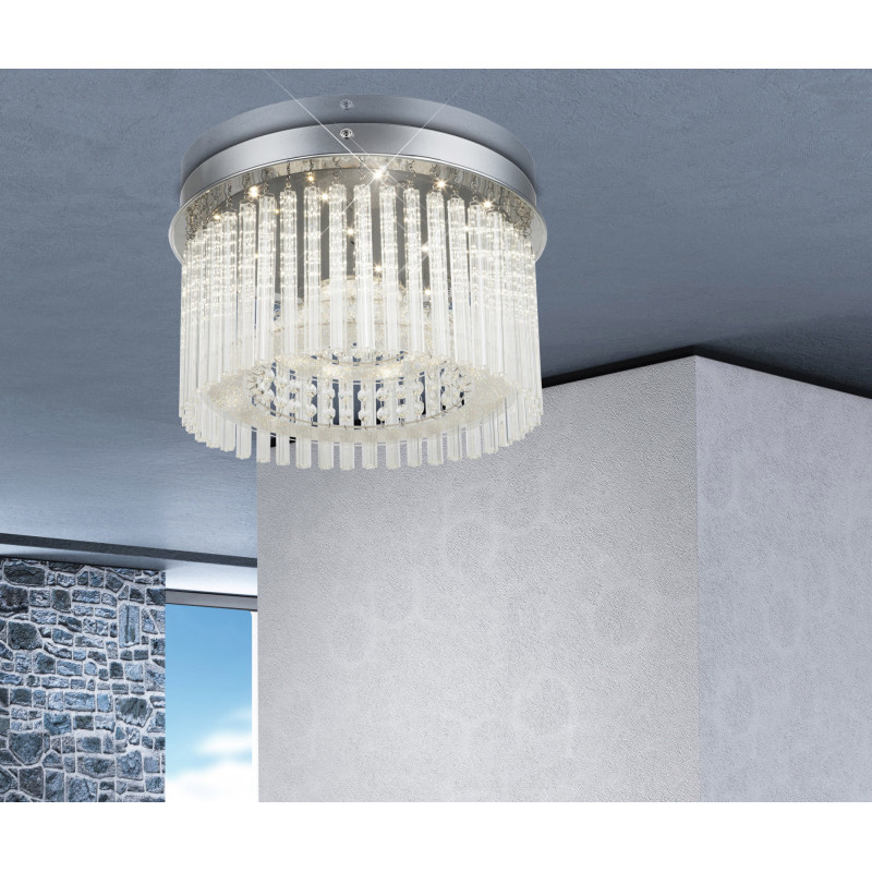 Plafoniera LED Joyce 68568-18, 18W, 1600lm, lumina neutra, IP20, crom+transparenta, Globo Lighting