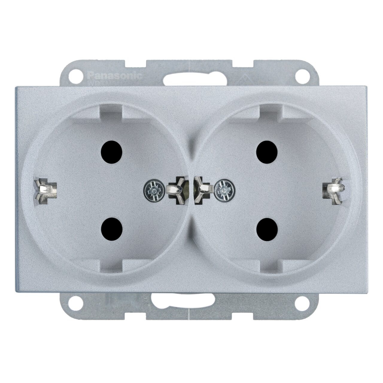 Priza dubla cu impamantare 16A, IP20, Argintiu, Panasonic Karre Plus 55