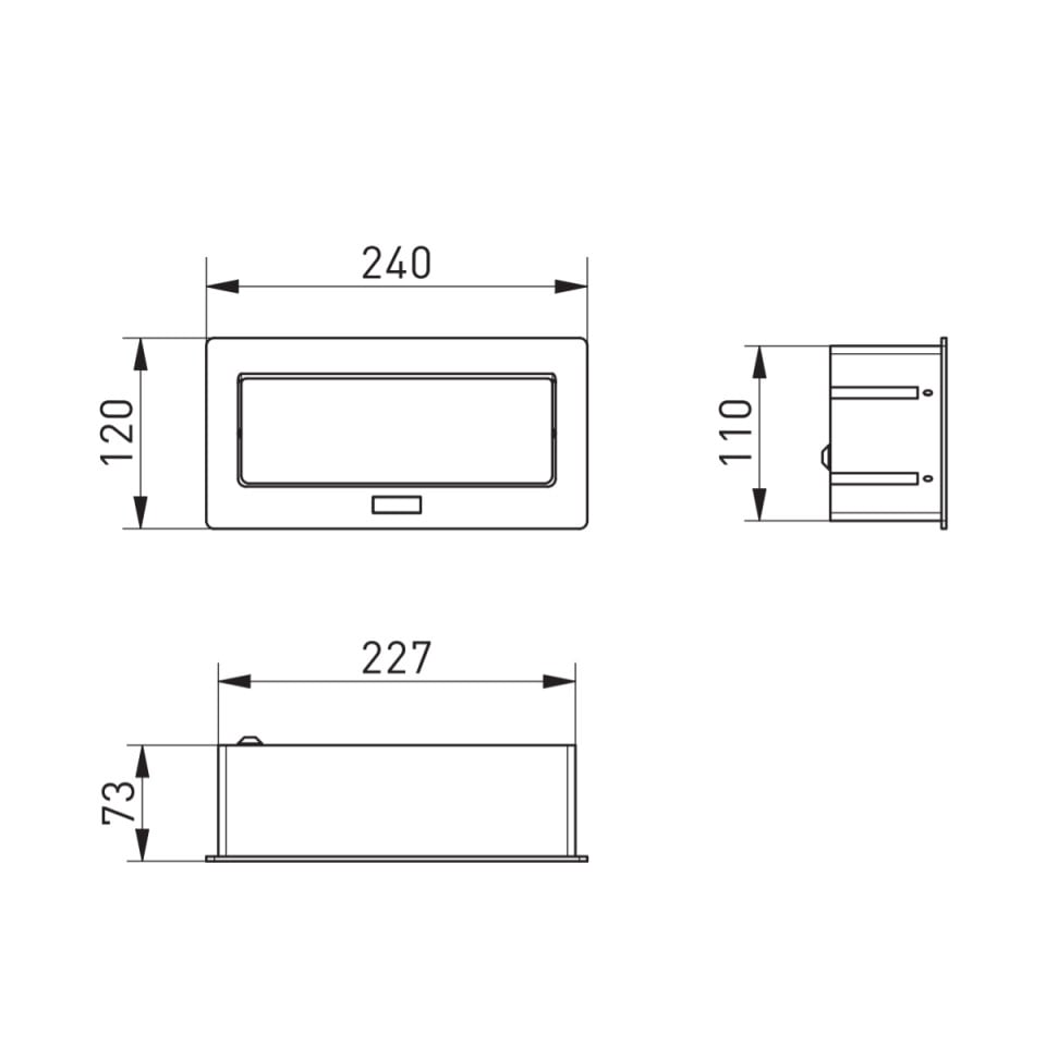 Priza incastrabila dreptunghiulara , 2 prize schuko + 2 USB 5V 2.1A, alba, GTV