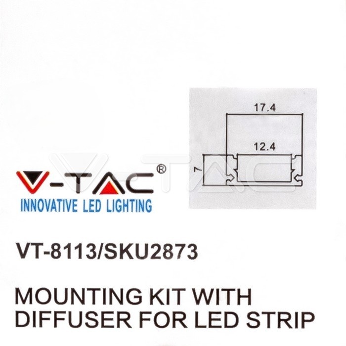 Profil Banda LED, Aplicat (PT), Negru, 2m - Imagine 2