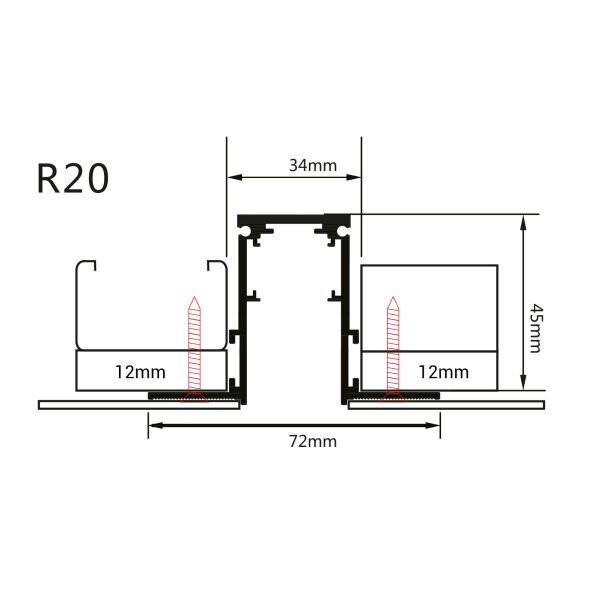 Sina magnetica, montaj incastrat, 1 metru, R20, Optonica - 1 | YEO