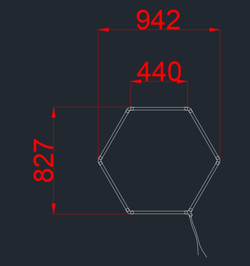 Sistem LED hexagonal decorativ 1HEX 42W, lumina rece (6000 K), 5040 lm, Optonica - imagine 3