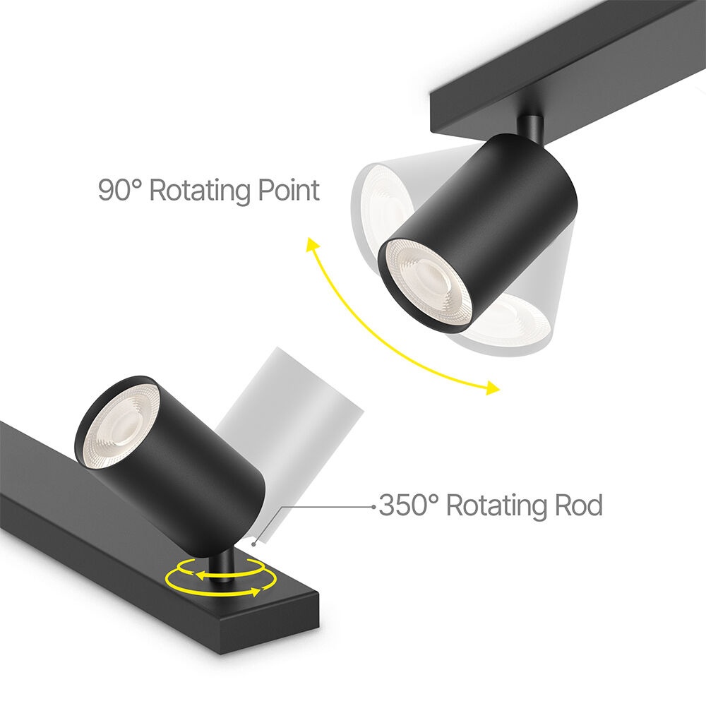 Spot aplicat GU10 triplu Beta, aluminiu, negru, IP20, Braytron - imagine 3