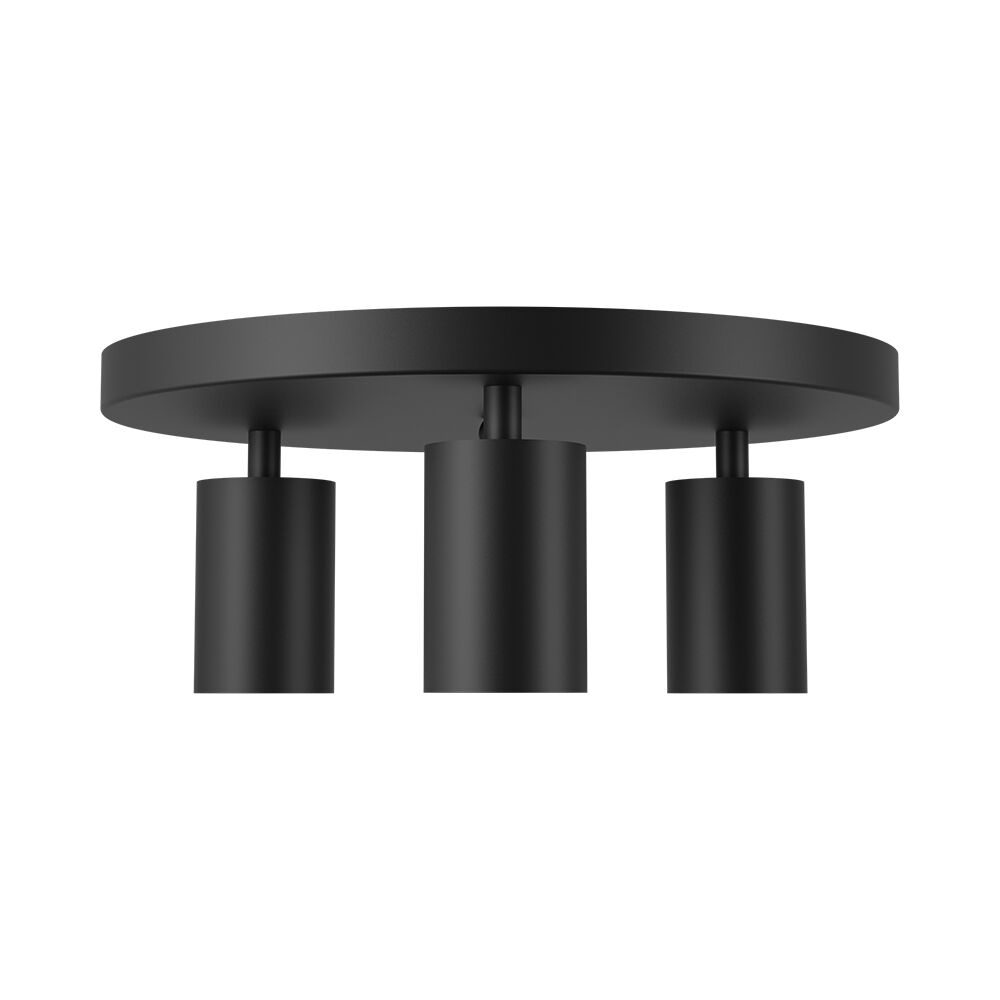 Spot aplicat GU10 triplu rotund Beta, aluminiu, negru, IP20, Braytron - imagine 4