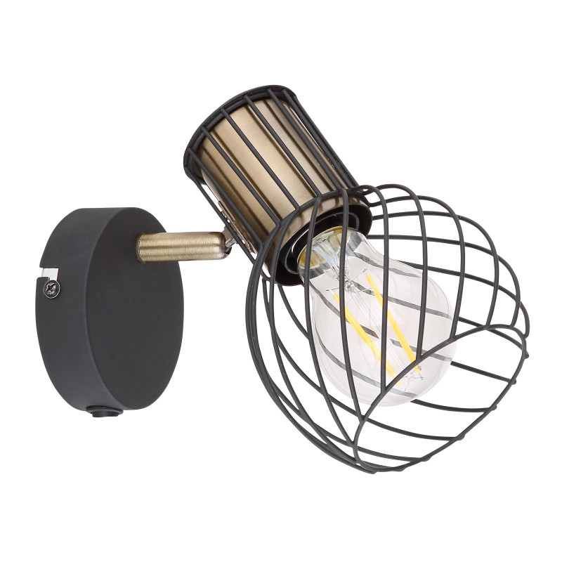 Spot Argusto 54013-1, cu intrerupator, 1xE27, negru+auriu, IP20, Globo Lighting - 2 | YEO