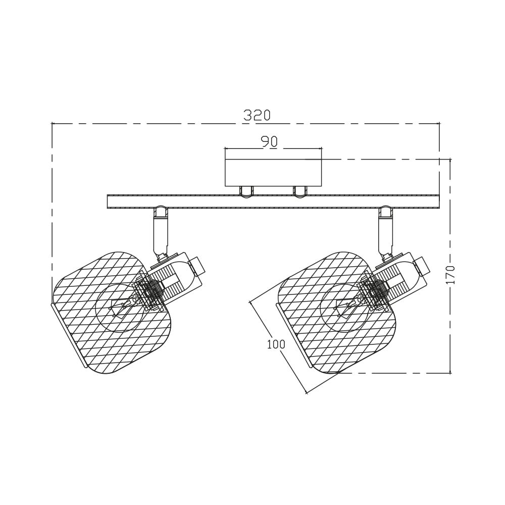 Spot BR-BV03-00011, 2xE14, negru+lemn, IP20, Braytron