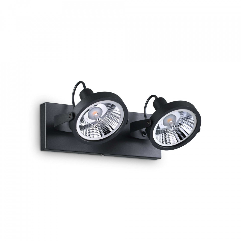 Spot Glim 200248, orientabil, 2xGU10, negru, IP20, Ideal Lux