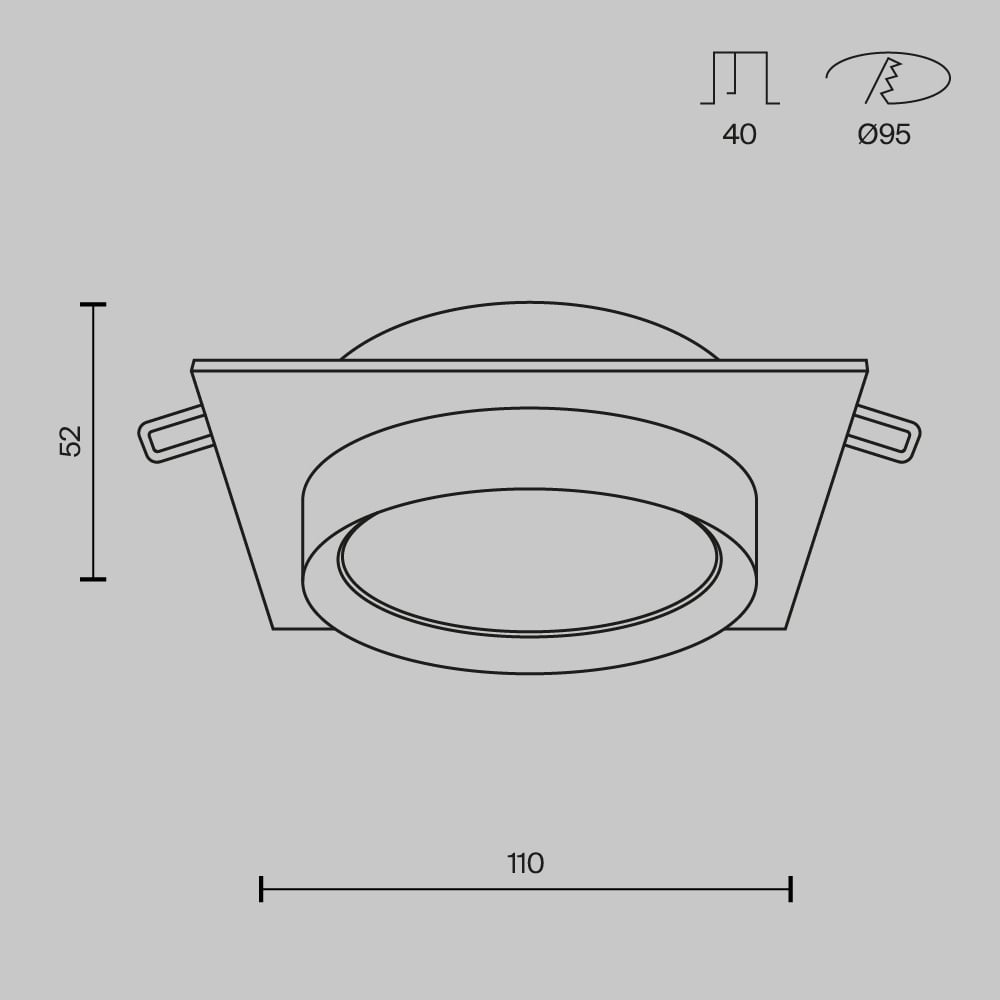 Spot Hoop DL086-GX53-SQ-BG, 1xGX53, negru+auriu, IP20, Maytoni