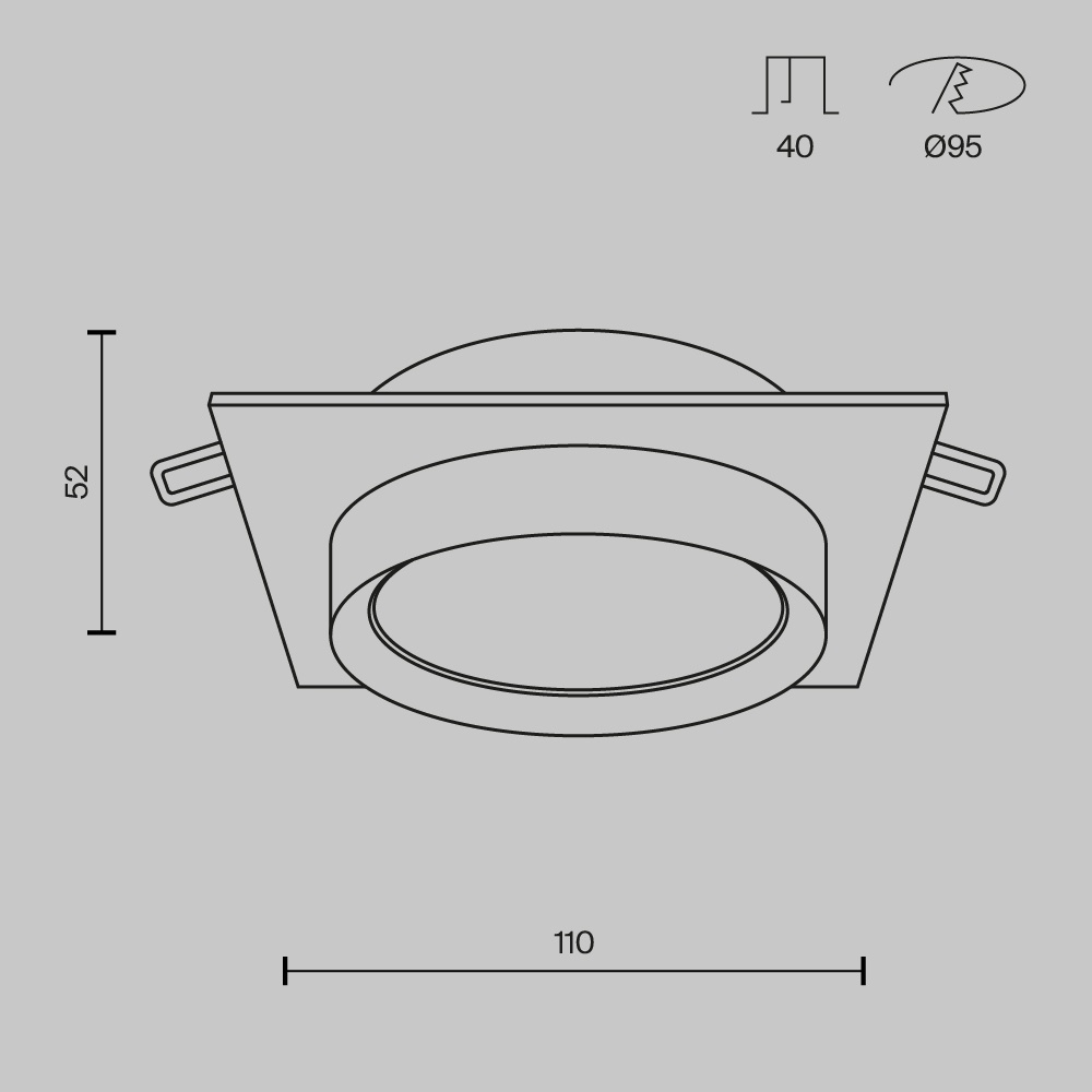 Spot Hoop DL086-GX53-SQ-W, 1xGX53, alb, IP20, Maytoni