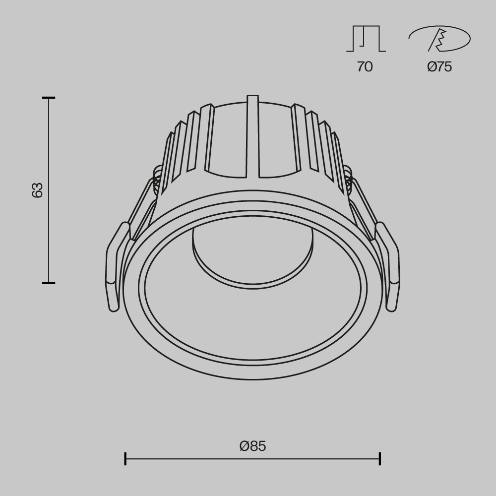 Spot LED 15W Incastrat, Dimabil, Maytoni, 1250lm, Lumina Neutra (4000K), Alb - 3 | YEO