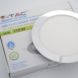 Spot LED 18W Incastrat, Rotund, V-Tac, 1500lm, Lumina Neutra (4000K), Alb