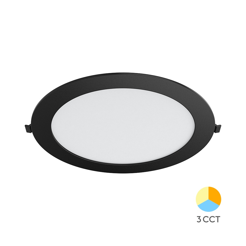 Spot LED 24W Incastrat, Rotund, Braytron, 2400lm, Lumina Calda/Neutra/Rece, Negru