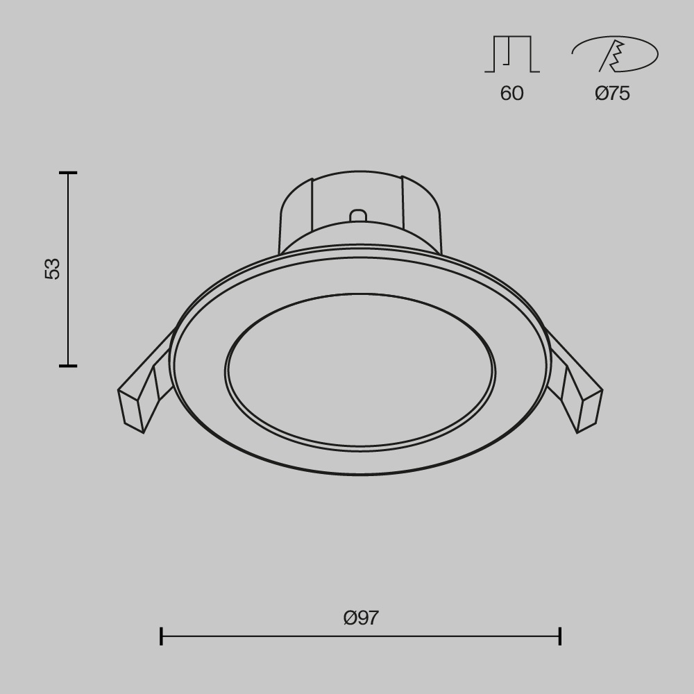 Spot LED 7W Incastrat, Maytoni, 750lm, Lumina Calda+Neutra+Rece, Alb