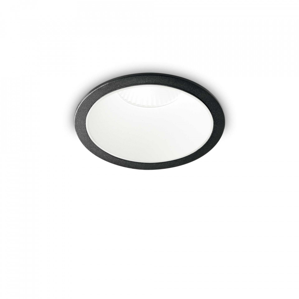 Spot LED Game 192338, rotund, incastrat, 11W, 1000lm, lumina calda, IP20, negru+alb, Ideal Lux