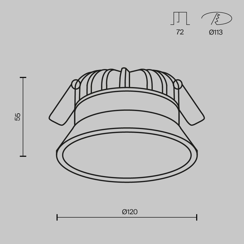 Spot LED Okno DL055-12W3-4-6K-W, incastrat, 12W, 900lm, lumina calda+neutra+rece, IP44, alb, Maytoni - 3 | YEO