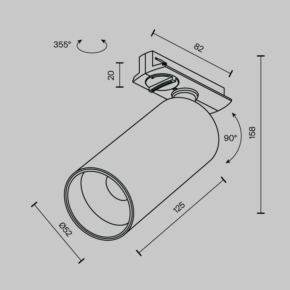 Spot LED pe Sina, 12W, Maytoni Focus, 900lm, Lumina Calda (3000 K), Alama