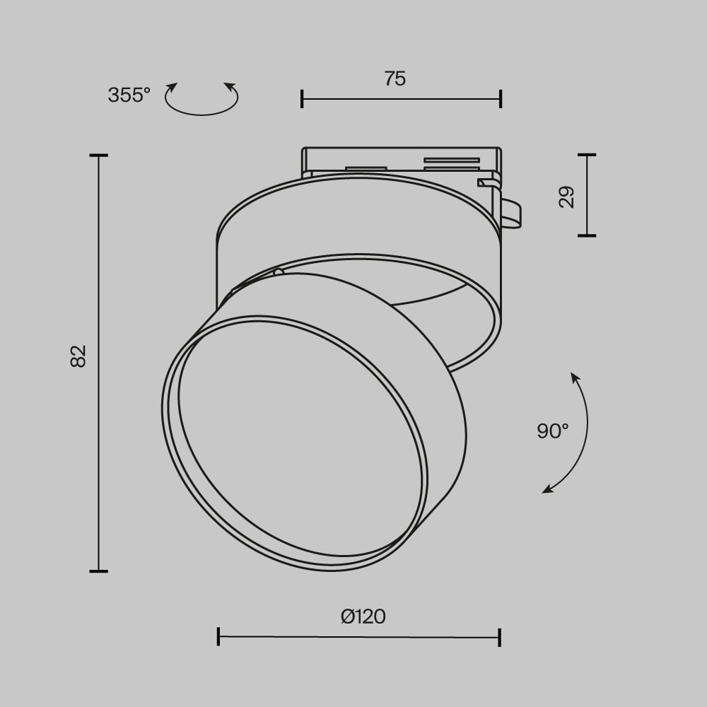 Spot LED pe Sina, 18W, Maytoni Onda, 1100lm, Lumina Neutra (4000 K), Negru