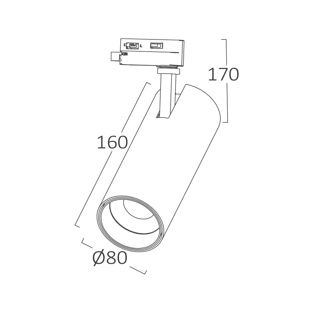 Spot LED pe sina 4 fire 30W, 2660lm, lumina neutra (4000 K), negru, Braytron