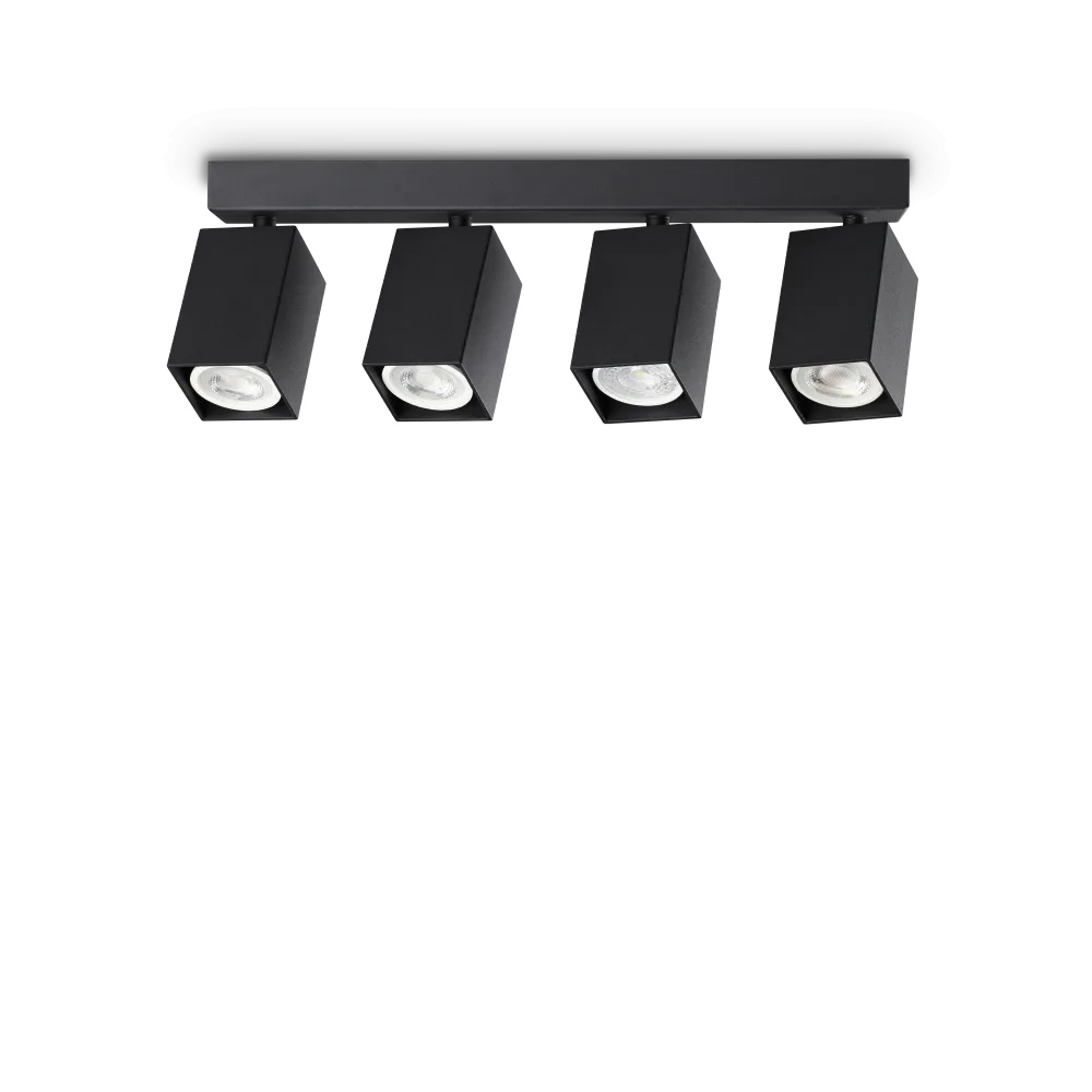Spot linear Dynamite patrat 4xGU10, negru, Ideal Lux