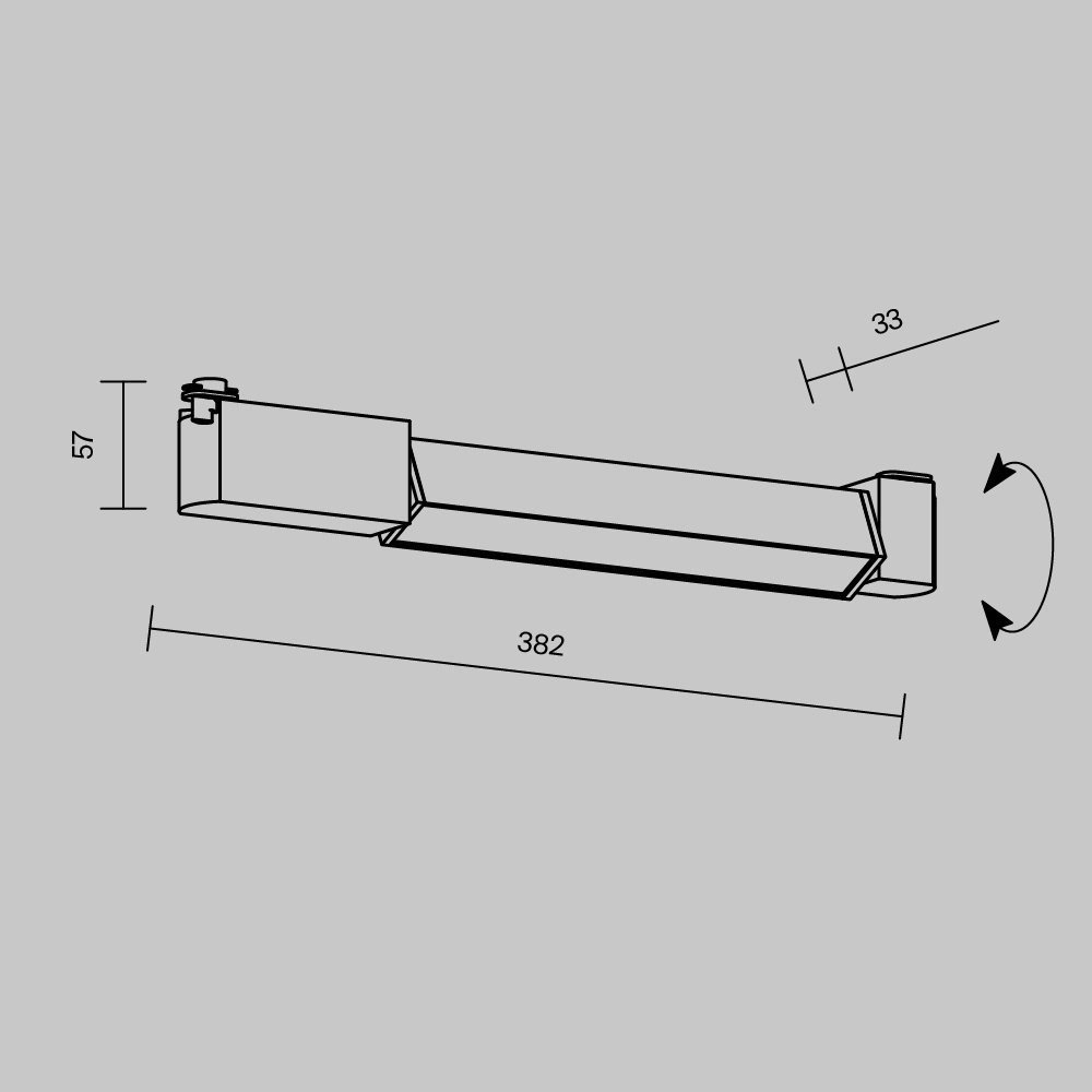 Spot liniar pe sina Maytoni, 12W, lumina neutra(4000 K), orientabil, negru - 2 | YEO