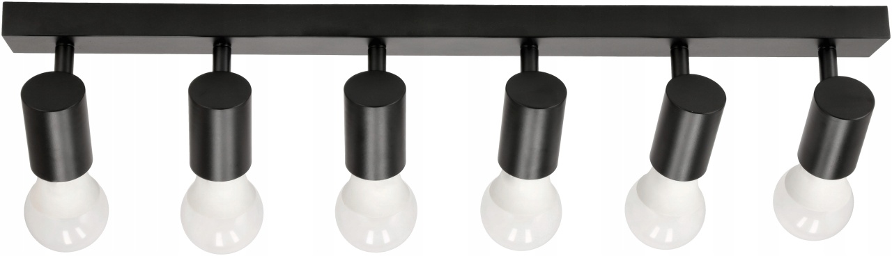 Spot plafon VIKI Kobi, 6×E27, negru mat, aluminiu, design modern