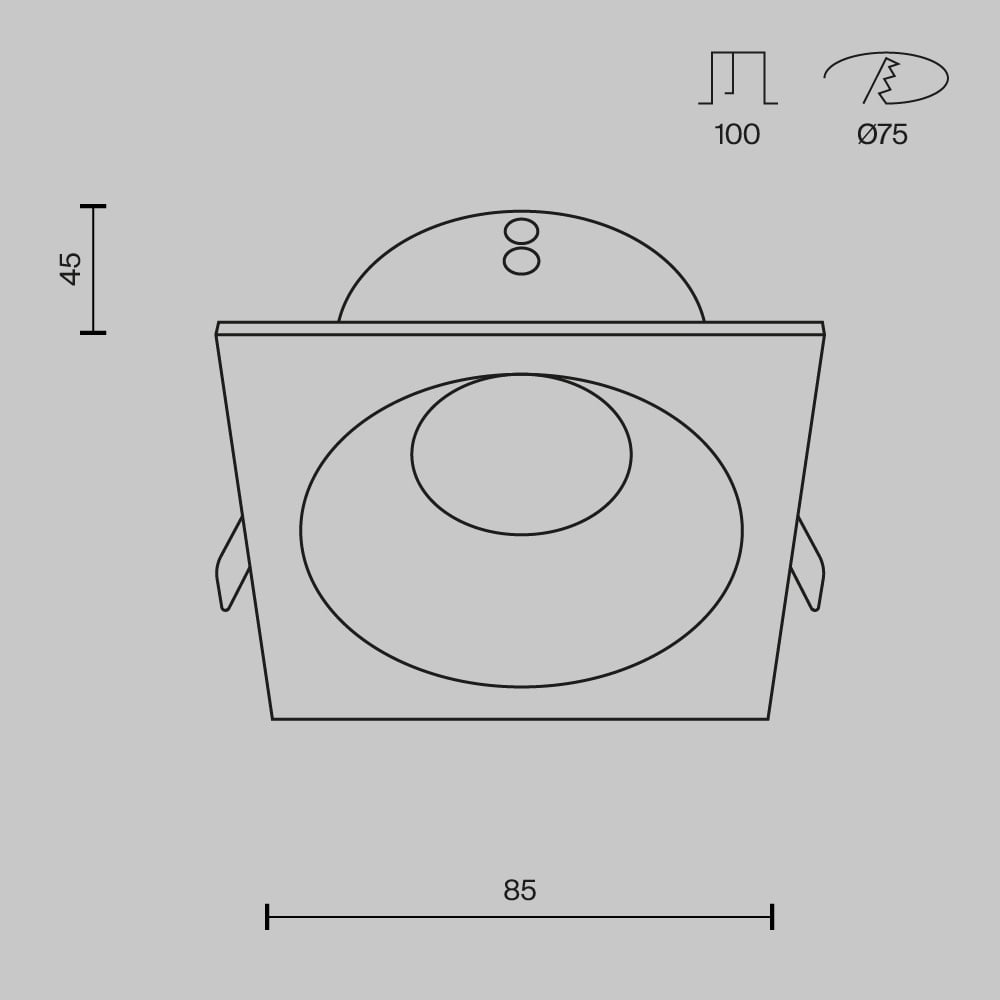 Spot Zoom DL033-2-01B, incastrat, 1xGU10, negru, IP65, Maytoni