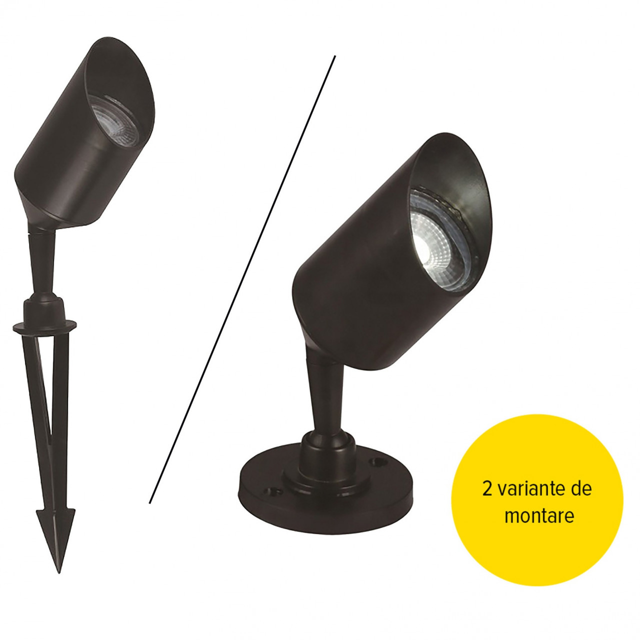 Stalp pentru exterior Point, 1 bec, dulie GU10, negru, Klausen - 1 | YEO