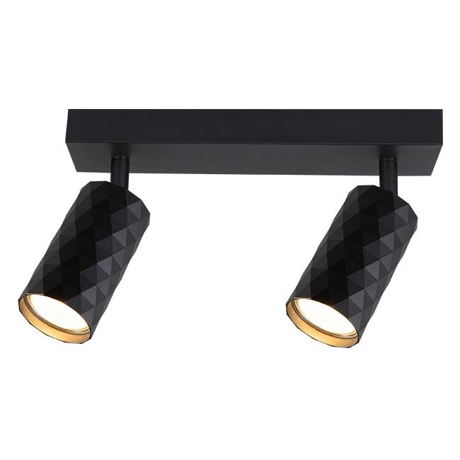 Aplica de perete Glamour, 2xGU10, negru, design triunghiular, Masterled
