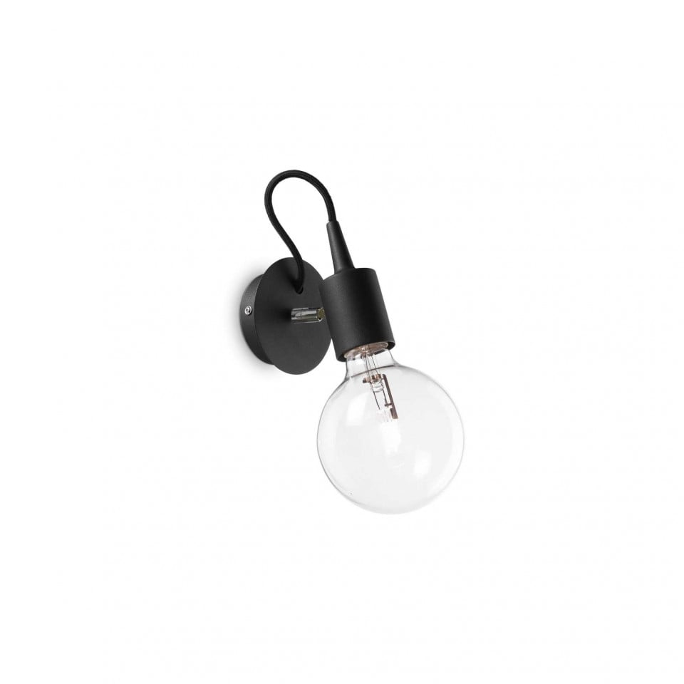 Aplica Edison 148908, 1xE27, neagra+transparenta, IP20, Ideal Lux