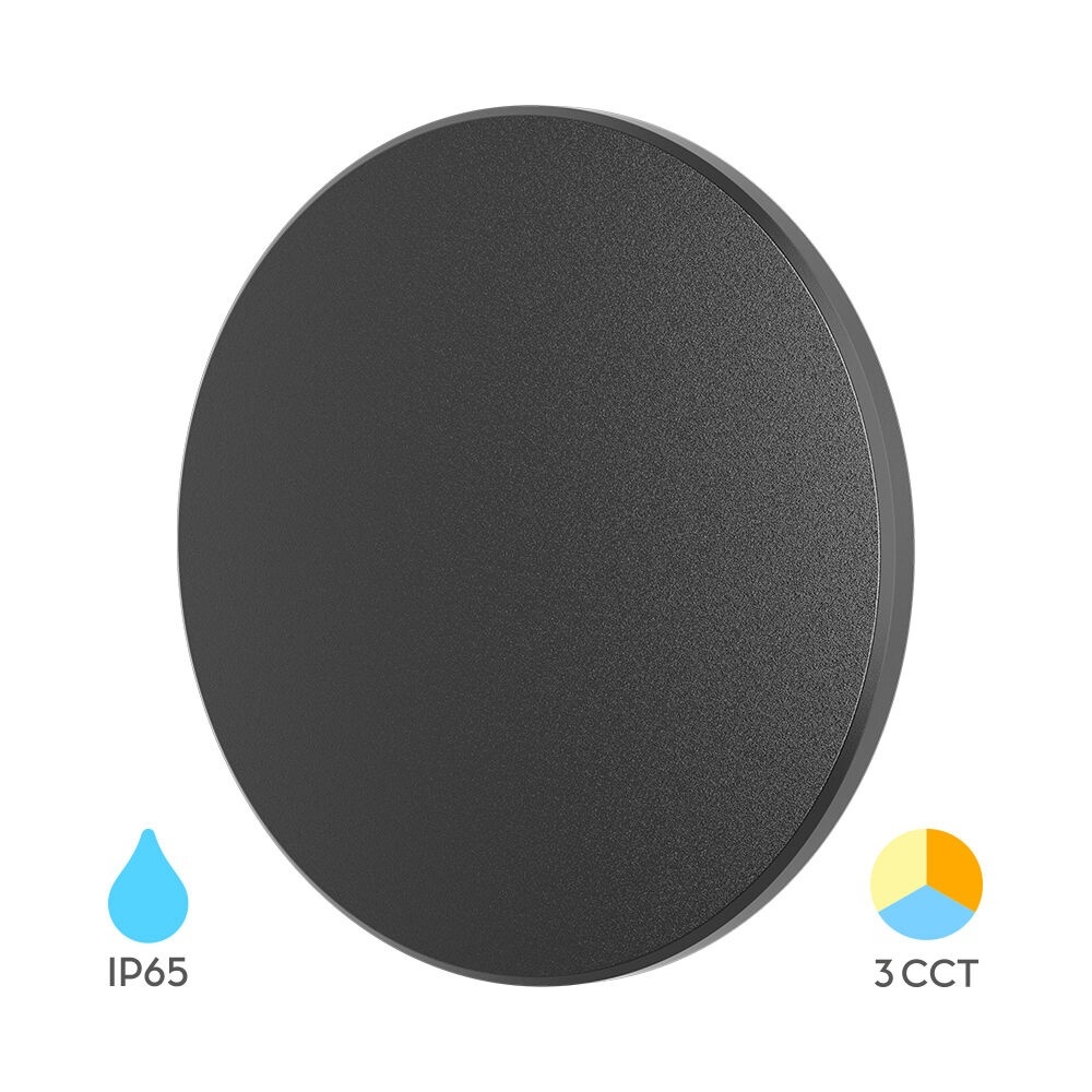 Aplica LED 12W pentru exterior Palermo, neagra, IP65, lumina calda/neutra/rece, 1160 lm, Braytron