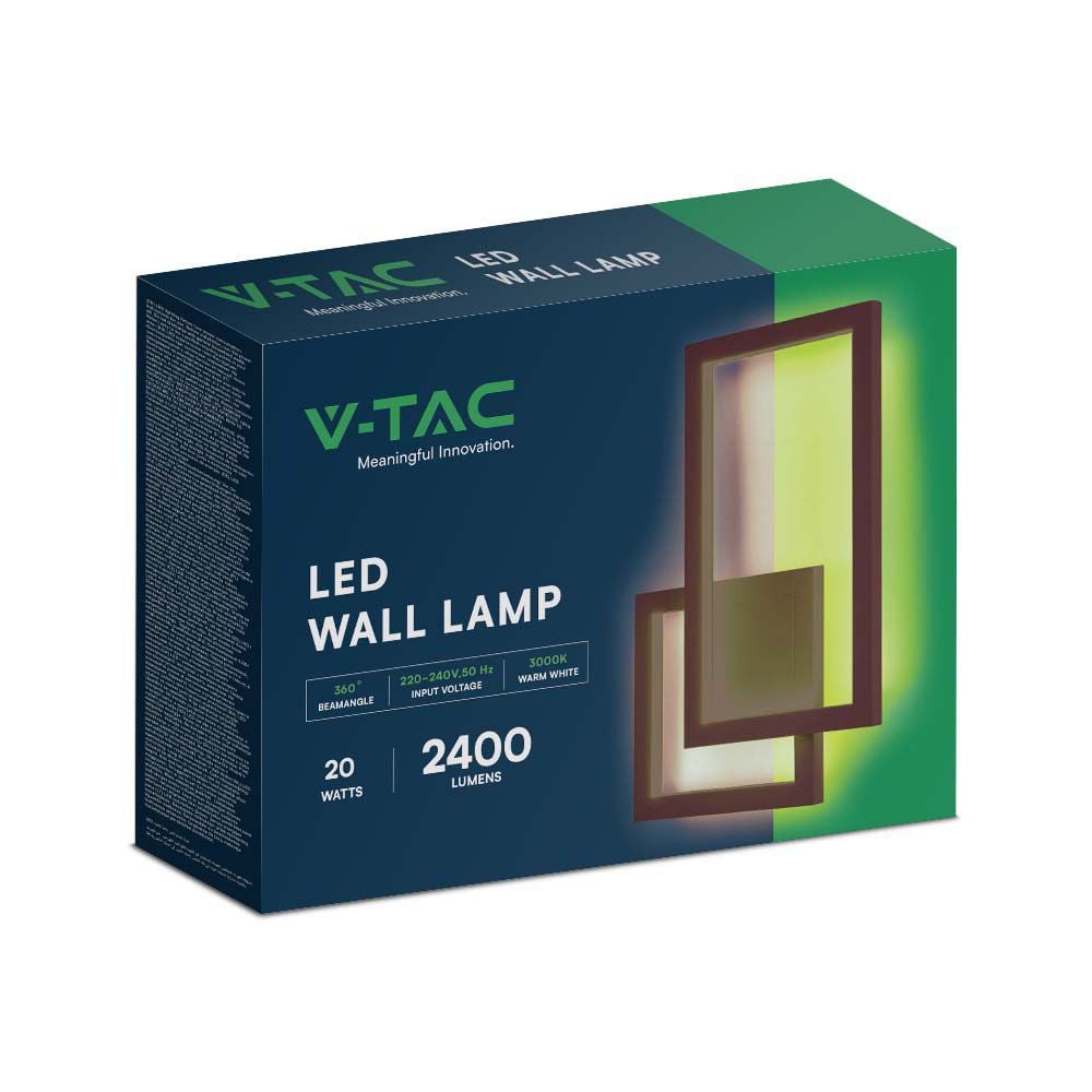 Aplica LED 6841-VT, 20W, 2400lm, lumina neutra, IP20, maro, V-TAC - 3 | YEO