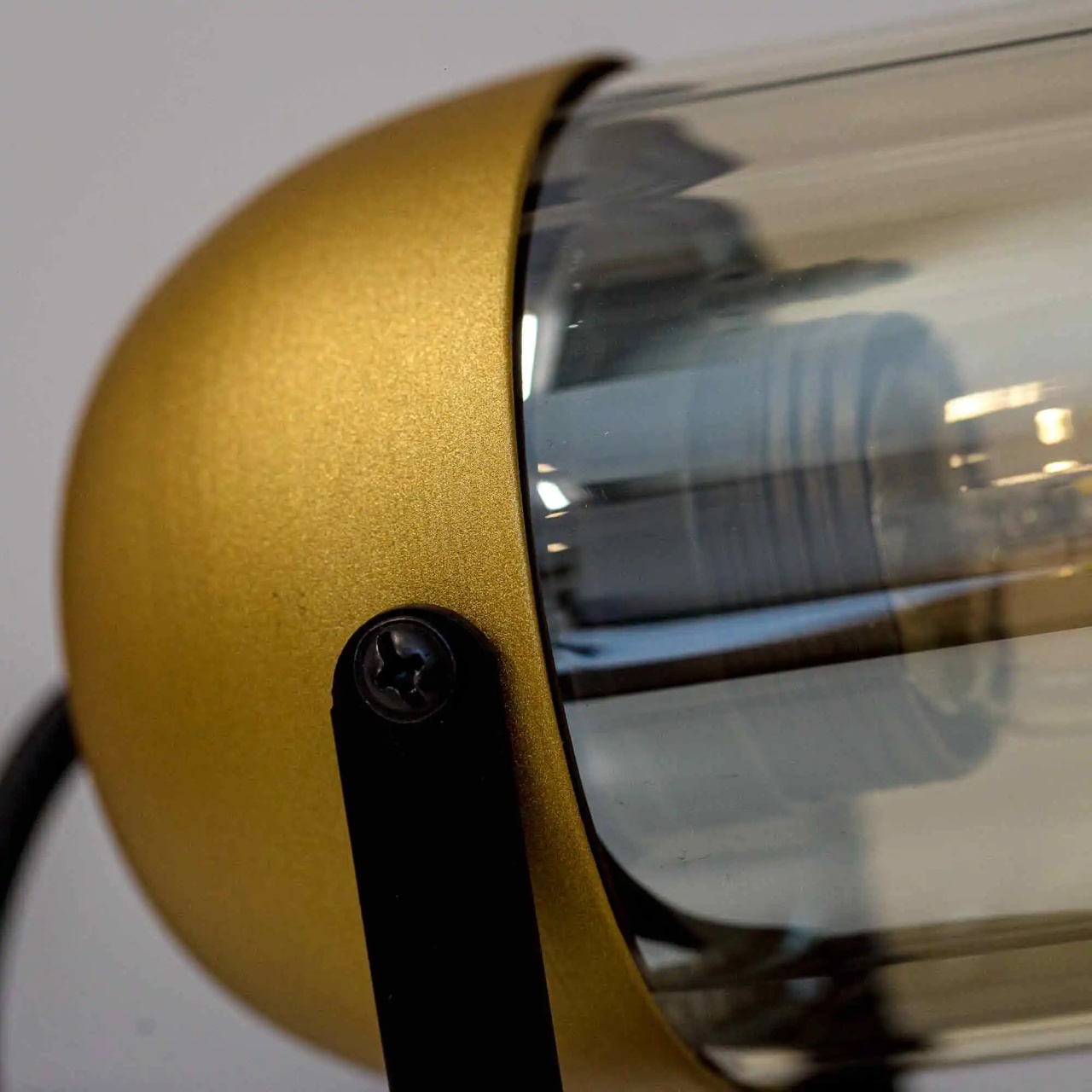 Aplica Rafad LY-3496, 1xE27, negru si auriu, sticla fumurie, stil industrial, IP20 - imagine 2