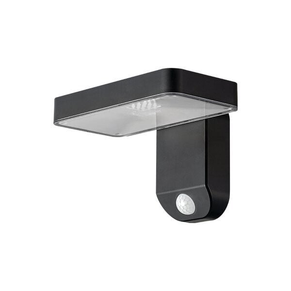 Aplica Solar LED pentru exterior patrata, neagra cu senzor de miscare, 9W, lumina calda (3000K), 400 lm, IP44, Optonica