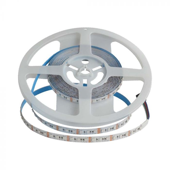 Banda led SMD 3535 V-TAC, RGB, 12W/m, 120 leduri/m, 24V, IP20