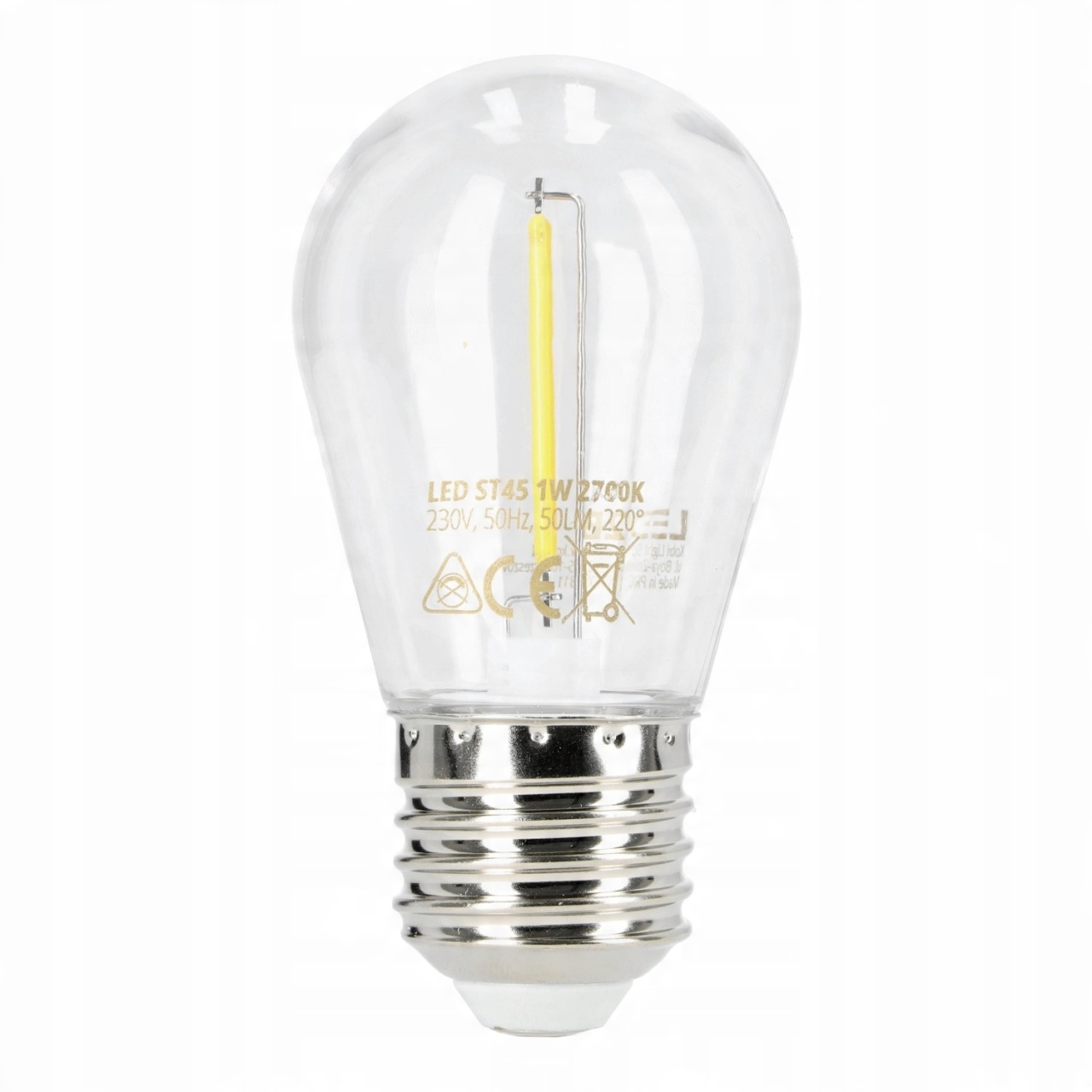 Bec LED 1W(10W) Kobi, filament, dulie E27, lumina calda(2700 K), 55 lm