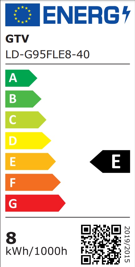 Bec LED glob G95 GTV, E27, 8W(60W), 880 lm, lumina neutra (4000K), filament, clasa energetica E