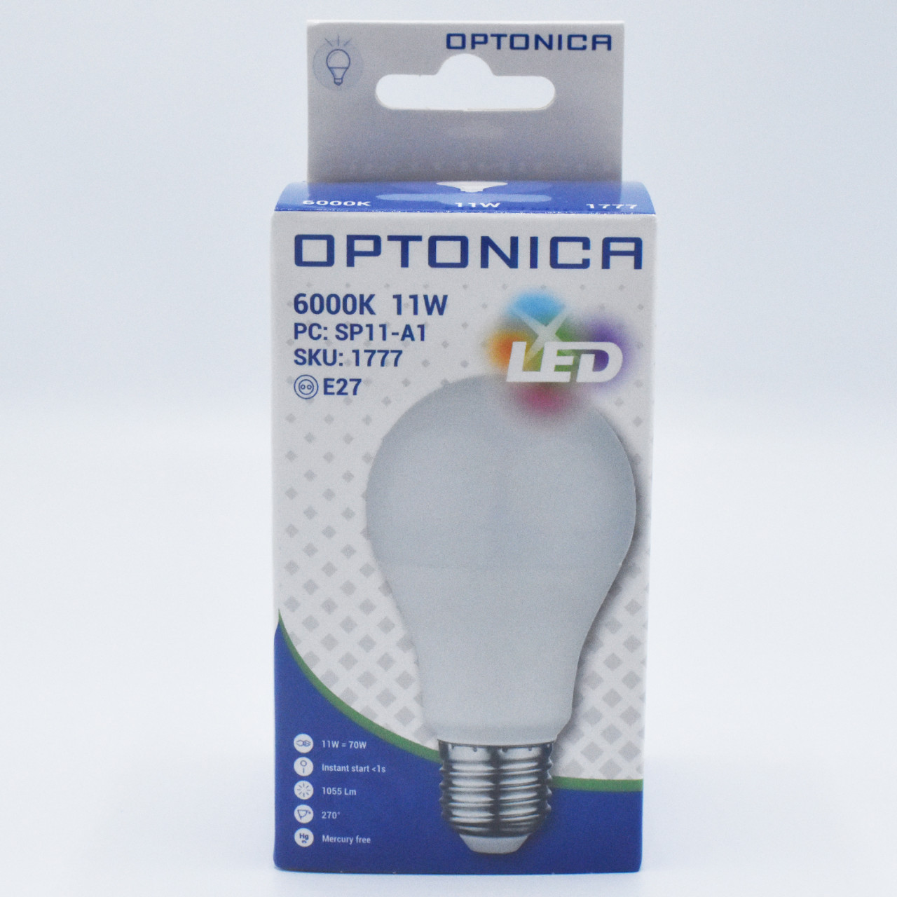 Bec LED opal Optonica, 11W(70W), E27, 1055 lm, lumina rece (6000K), clasa energetica F - 2 | YEO