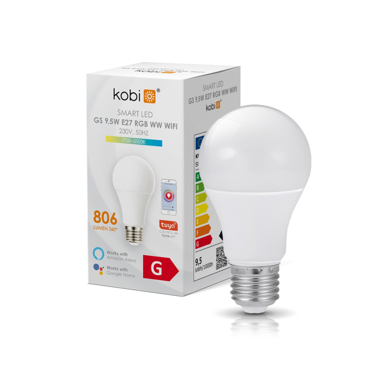 Bec LED Smart GS 9.5W, 2700-6500K, RGB WW WiFi 2.4 GHz - 3 | YEO